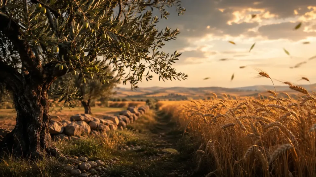 Zeytin ağacı ve buğday tarlası, Aynı Toprağın İki Çocuğu denemesi