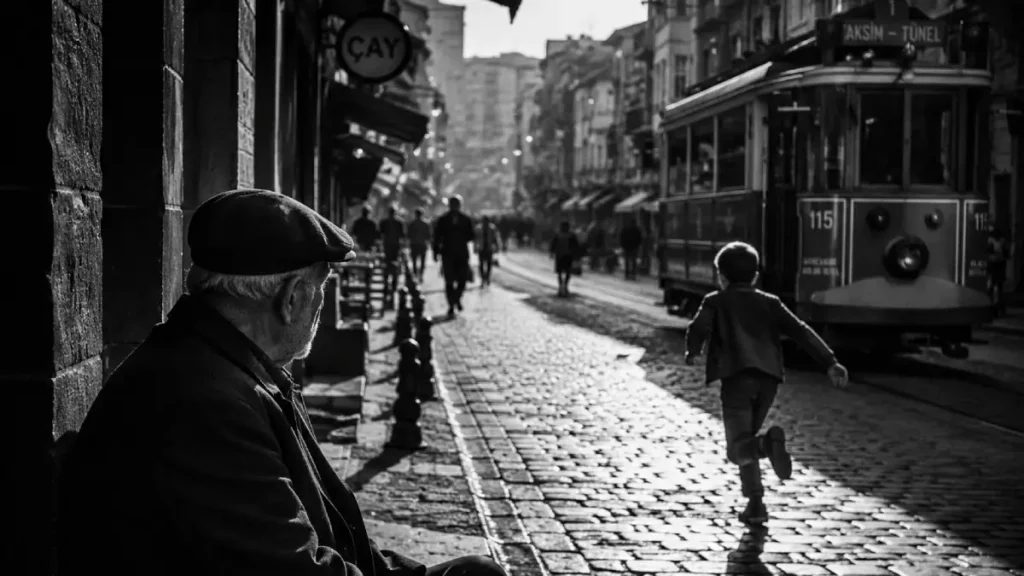 Sokak fotoğrafçılığı projesini temsil eden kent ve insan odaklı kapak görseli